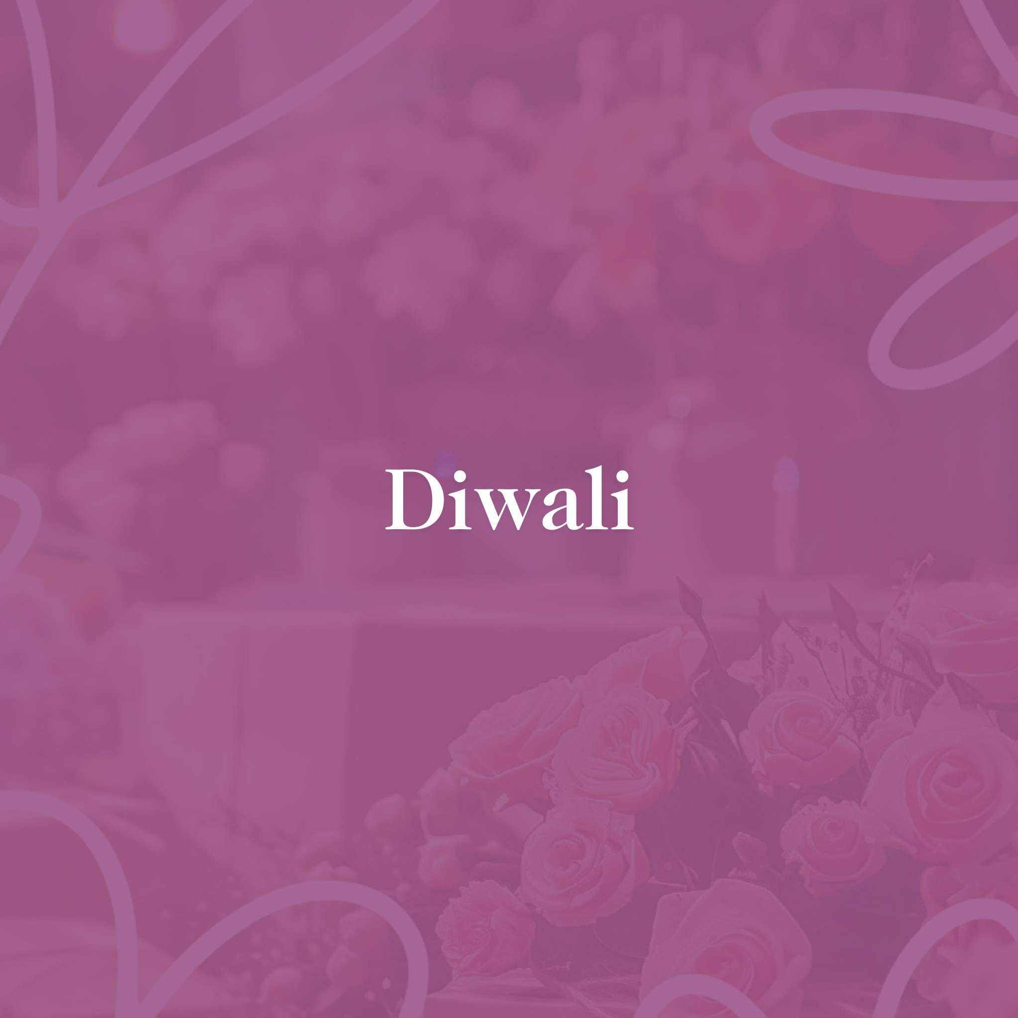 "Diwali celebration floral theme with text overlay - Fabulous Flowers and Gifts.