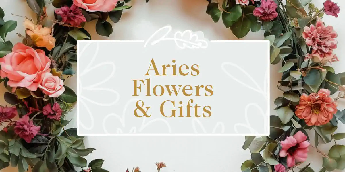Colourful flower wreath for the Aries Flowers and Gifts collection from Fabulous Flowers and Gifts