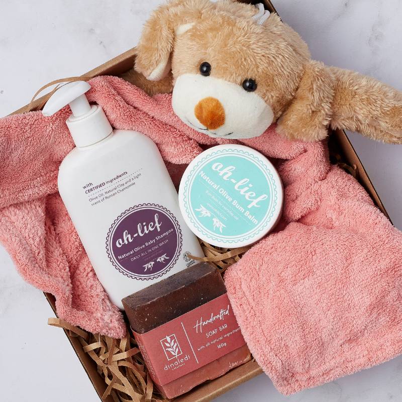 Treat baby to the Cuddle and Care Gift Box, with natural body care essentials and a snuggly plush. Thoughtful baby gift!