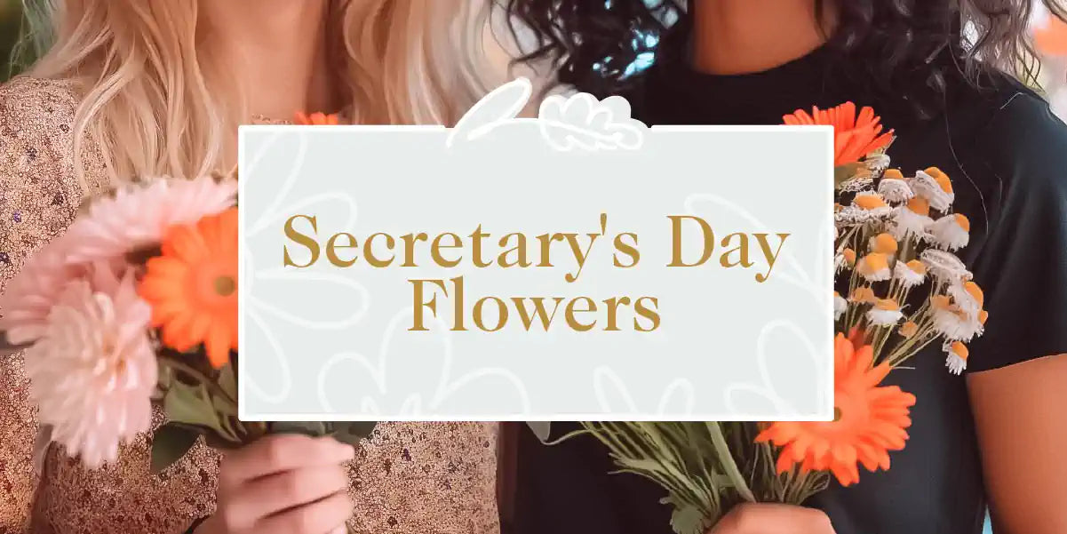 Two women holding colourful flower bouquets, celebrating Secretary’s Day with thoughtful floral gifts. Fabulous Flowers and Gifts - Secretary's Day Flowers